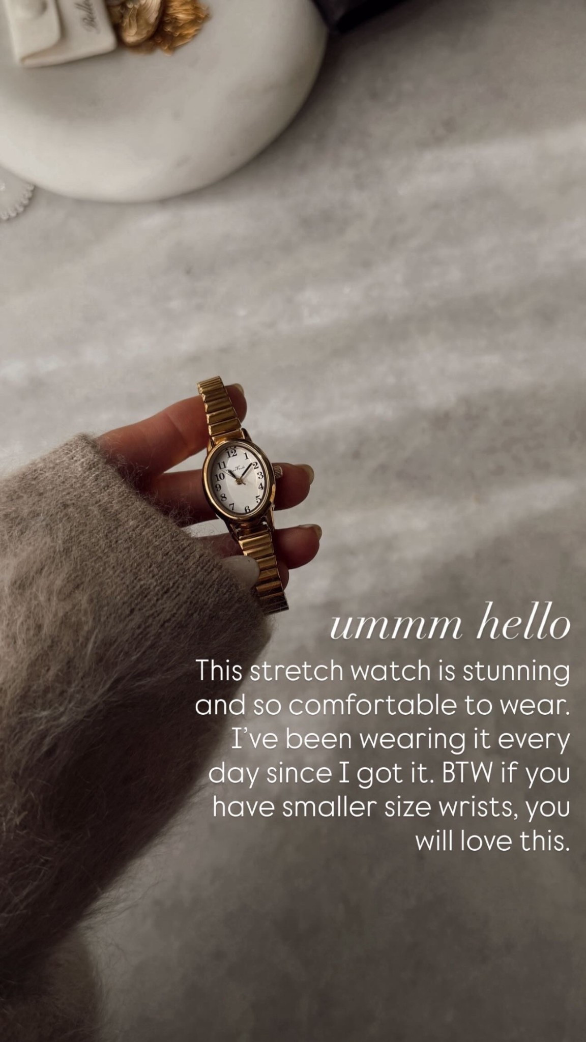 This stretch watch is stunning and so comfortable to wear. I've been wearing it every day since I got it. BTW if you have smaller size wrists, you
will love this.

#LTKBeauty #LTKGiftGuide #LTKHoliday
