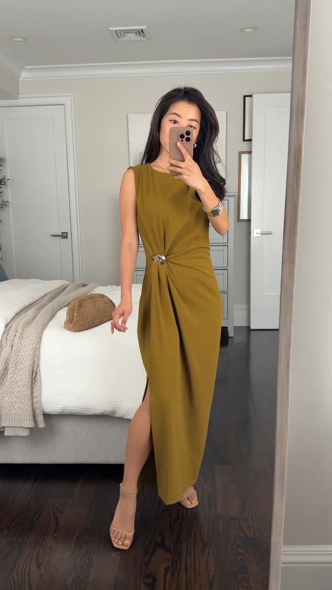 A bestseller that’s still stocked! Lightweight dress with a sophisticated draping pleat detail. Also linked a few other Zara items on my list to try,

• Zara dress - sophisticated draping and lightweight fabric that grazes the figure. Trying on size XS .

This is a looser fit on me with a zip back. Dress is unlined and lightweight. the armholes hit slightly low on my side but overall the fit is petite friendly as a maxi dress. 

• Reformation sandals, old, the Loeffler Randall ones are very similar nice quality and comfortable. I also linked look for less options 

• Jcrew woven clutch with magnet closure. Easy to use , roomy capacity and very versatile 

Summer event, dinner party look , wedding guest dress 

#LTKSummerEdit #LTKPetite #LTKWedding