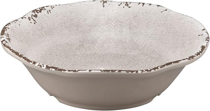 Crackle Melamine Bowl Set, Flower Shaped Bowls for Pasta, Rice, Soup, and Salad, BPA-Free, Dishwa... | Amazon (US)