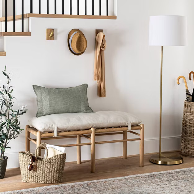 Oversized Linen Striped Lumbar Throw Pillow Green - Threshold™ designed with Studio McGee | Target