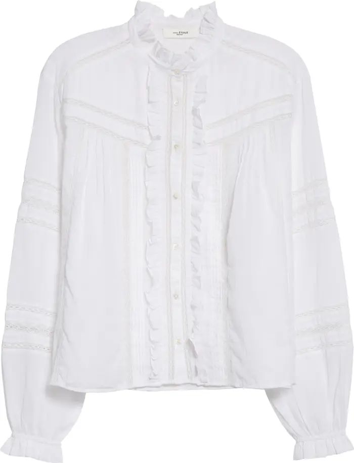 Metina Lace Inset Cotton Blouse | Nordstrom