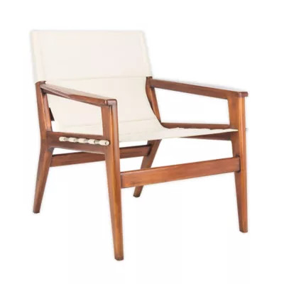Safavieh Culkin Leather Sling Chair in White | Bed Bath & Beyond