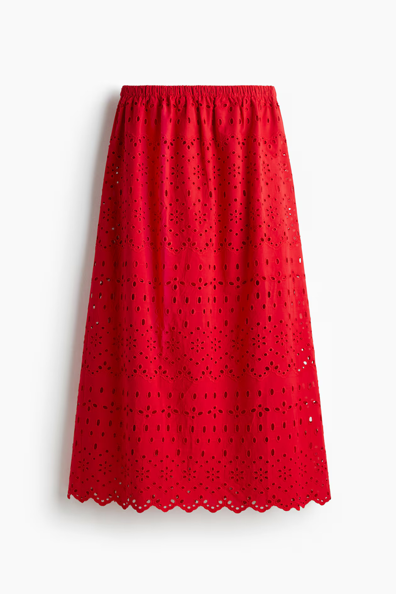 - Broderie anglaise skirt - Red - Ladies | H&M GB | H&M (UK, MY, IN, SG, PH, TW, HK)