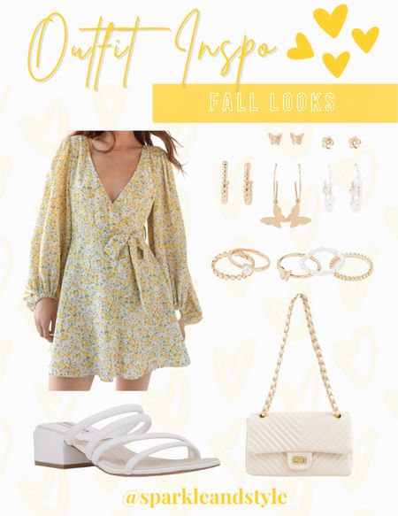 Outfit Inspo: Fall Looks

I love this yellow floral print dress! It has a flattering wrap style with balloon sleeves! For the warmer Fall days, I styled it with some white braided sandals, gold and pearl butterfly earrings and rings, and this pretty white quilted purse! 

#LTKstyletip #LTKsalealert #LTKSale
