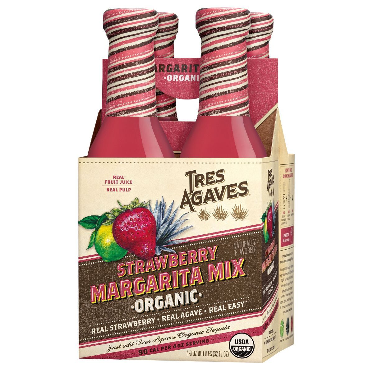 Tres Agaves Strawberry Margarita Mix - 4pk/8 fl oz Bottles | Target