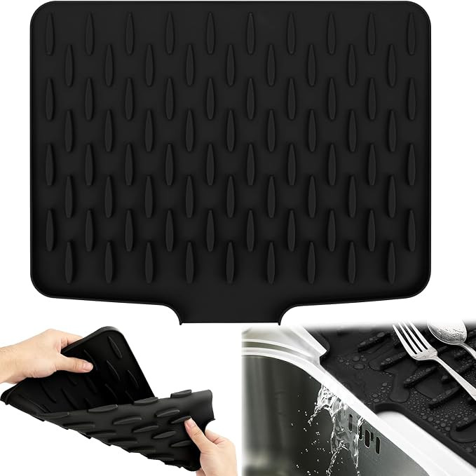 Abtropfmatte Geschirr Abtropfmatte Spüle Silikon,Rutschfestes Matte & Hhitzebeständige Faltbare... | Amazon (DE)