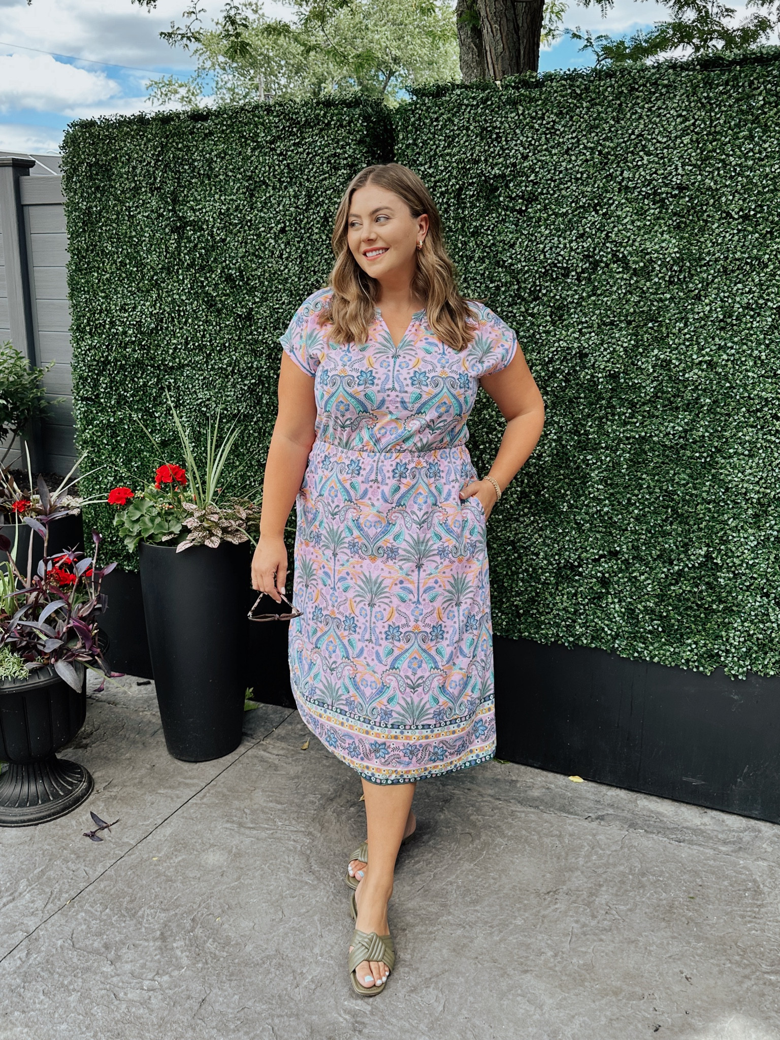 This lightweight dress is perfect for summer. Pair it with a denim jacket for night! Wearing size XL. @talbotsofficial #mytalbots #sunsationalstyle #sponsored 

#LTKStyleTip #LTKMidsize #LTKSeasonal