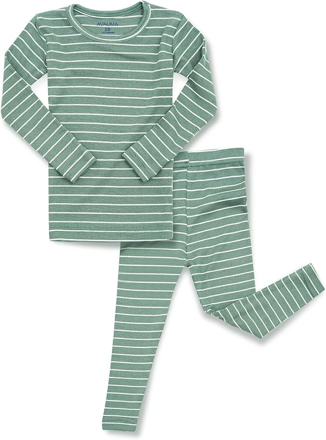 AVAUMA Stripe Pattern Baby Boys Girls Pajama Set Kids Toddler Snug fit Ribbed Sleepwear pjs for D... | Amazon (US)