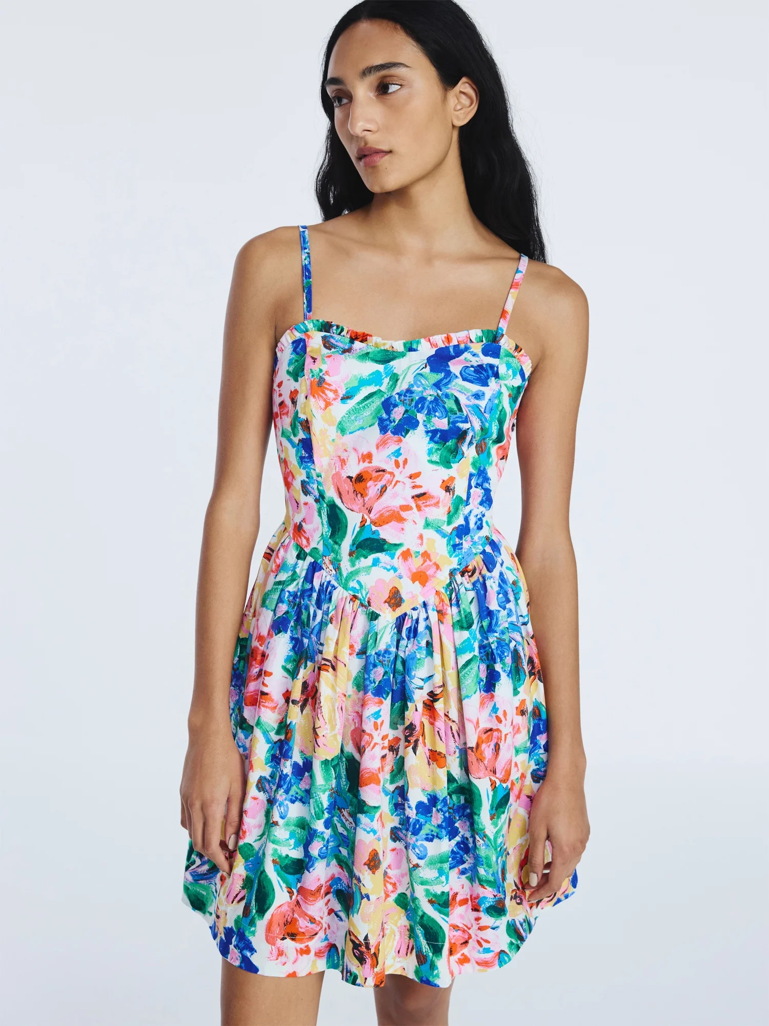 Free Assembly Women's Cotton Corset Mini Dress, Sizes XS-XXL | Walmart (US)