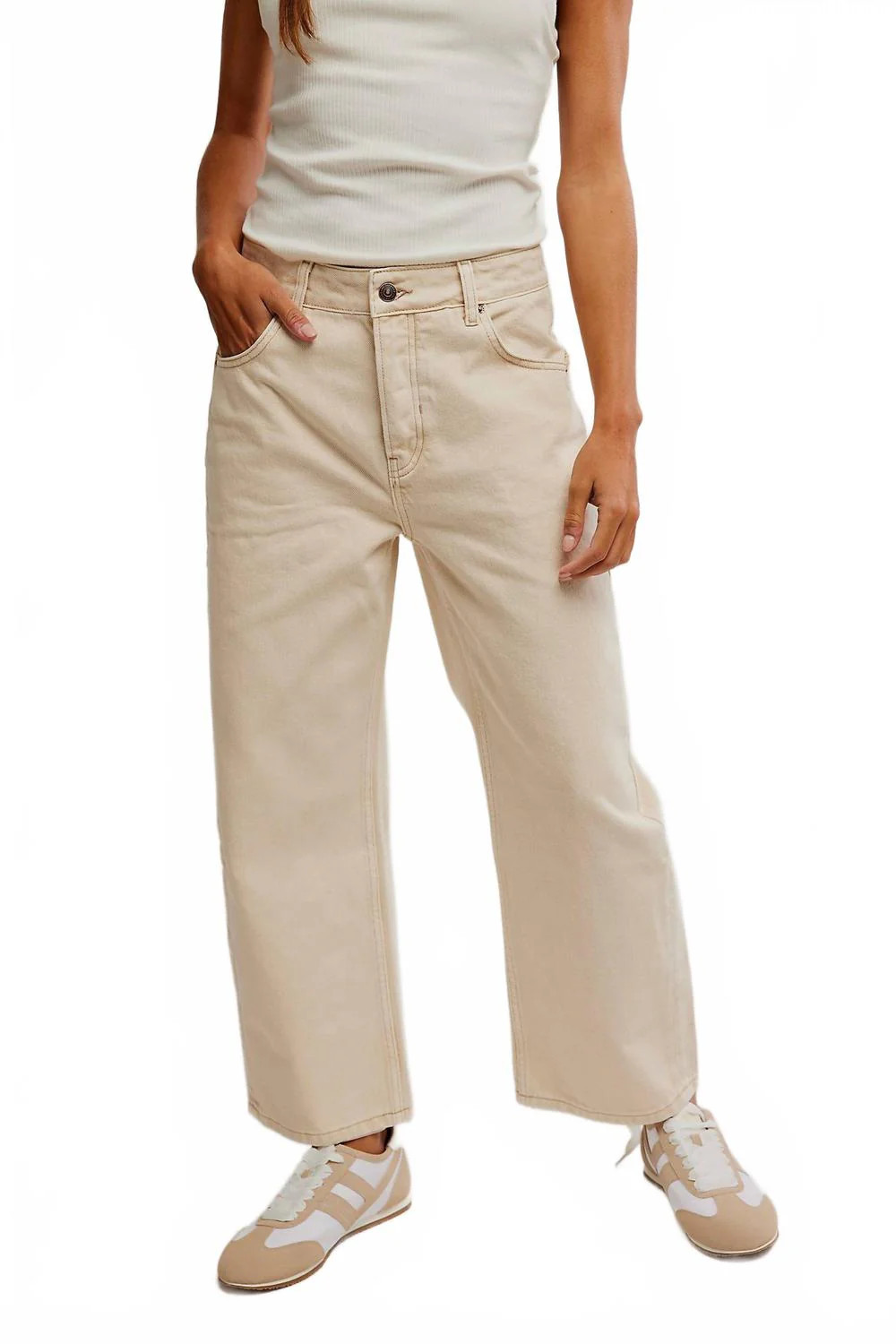 Deep Trance Dropped Barrel Pant In Casual Khaki | Shop Simon