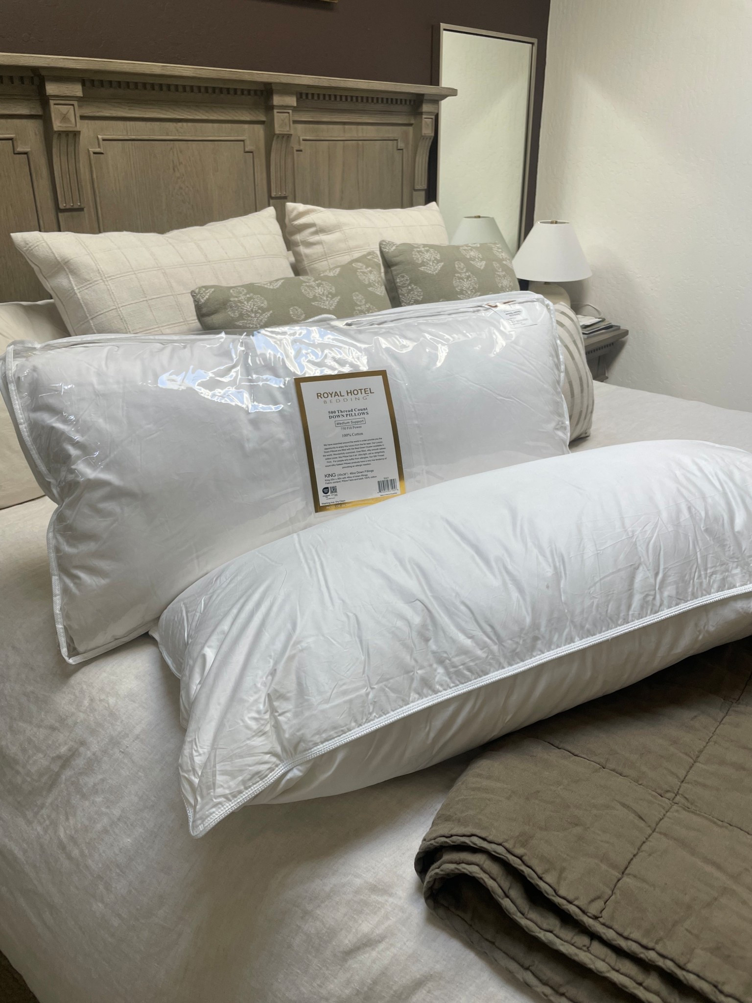 Hand down the BEST pillows you will ever sleep on 🙌🏽 They are like a luxurious hotel pillow that your head slowly melts into, but still supportive. They are 500 thread count, 100% cotton, down. And truly just heaven. Worth every penny IMO.

#LTKHome
