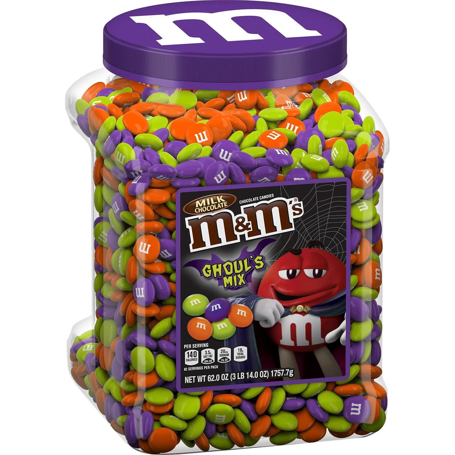 M&M's Ghoul's Mix Green, Purple, Orange, Halloween Milk Chocolate Candy, 62 Oz. | Walmart (US)