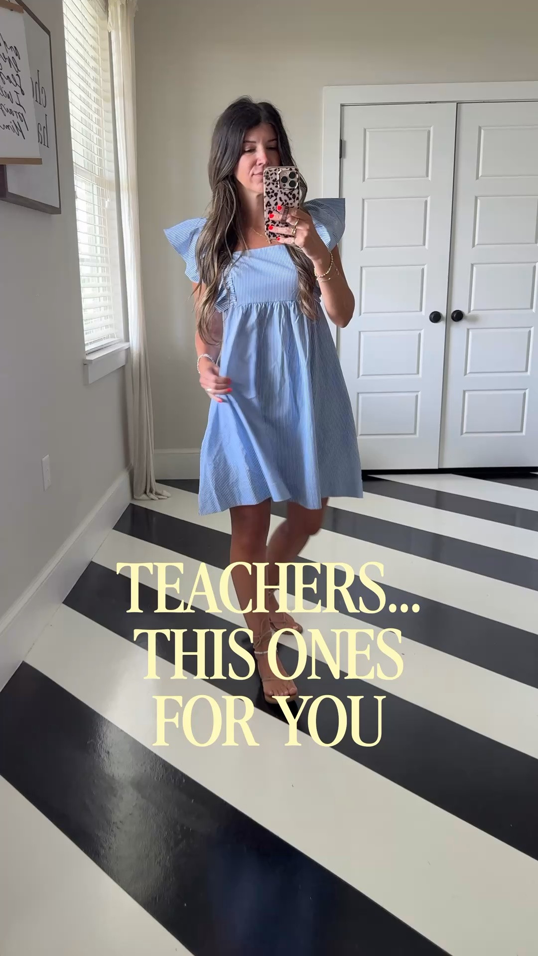 Walmart stripe ruffle sleeve midi dress! Wearing XS

Pair with sandals, flats, jelly shoes! 

Teacher outfit, resort wear, work wear, spring outfit, summer outfit,  fall, affordable, everyday style
Perfect bump style!

#LTKootd #LTKgrwm #LTKWorkwear