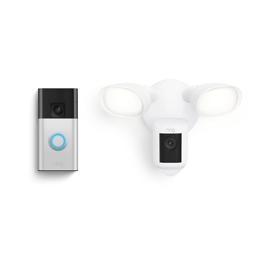 Ring Floodlight Cam Wired Pro with Ring Battery Doorbell | Amazon (US)