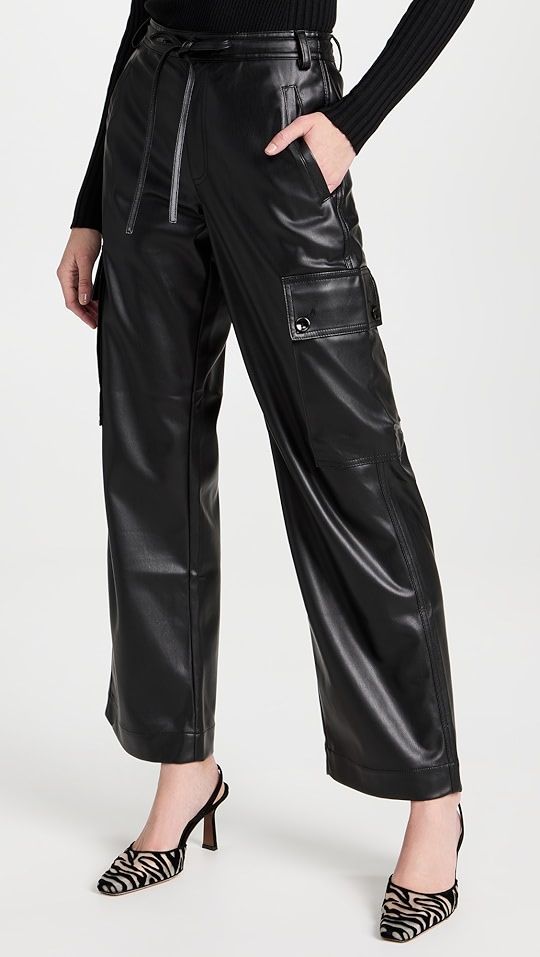 Proenza Schouler White Label Faux Leather Drawstring Cargo Pants | SHOPBOP | Shopbop