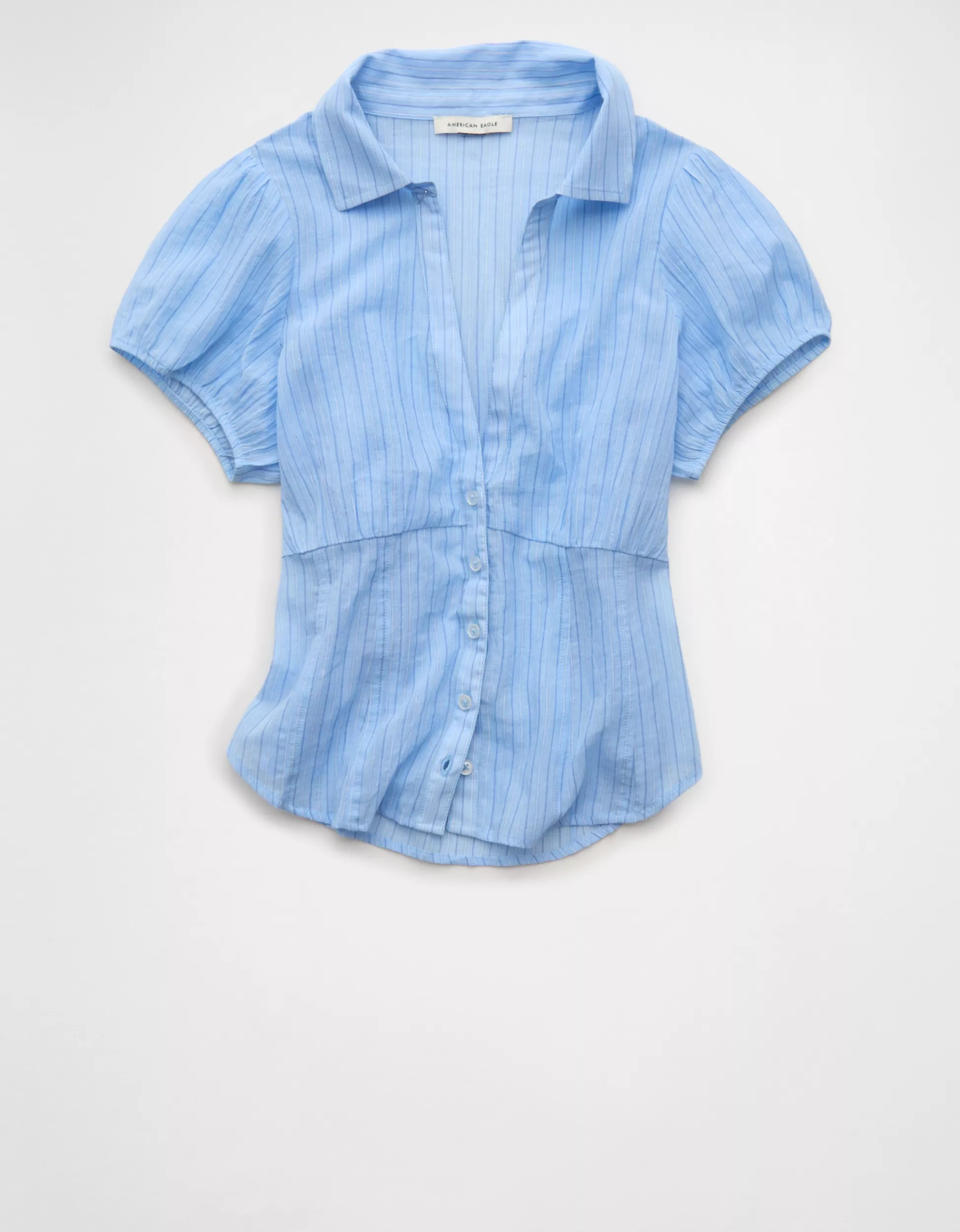 AE Short-Sleeve Button-Up Shirt | American Eagle Outfitters (US & CA)