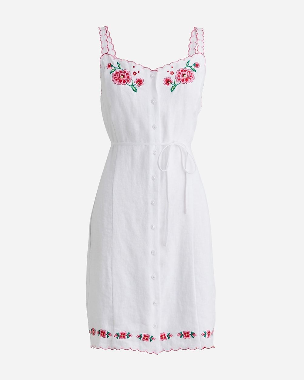 Embroidered mini dress in linen | J.Crew US