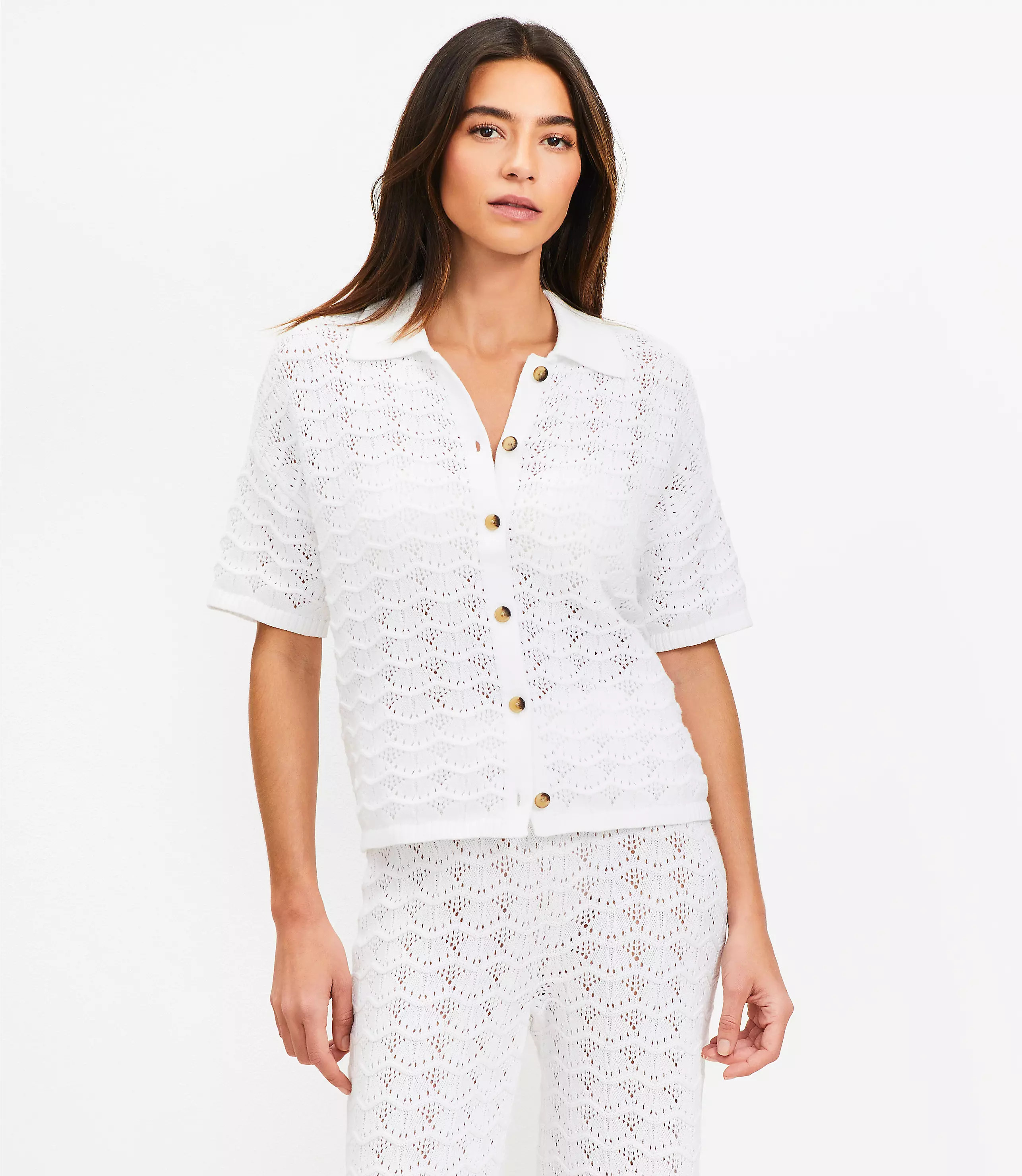 LOFT Beach Pointelle Shirt | LOFT