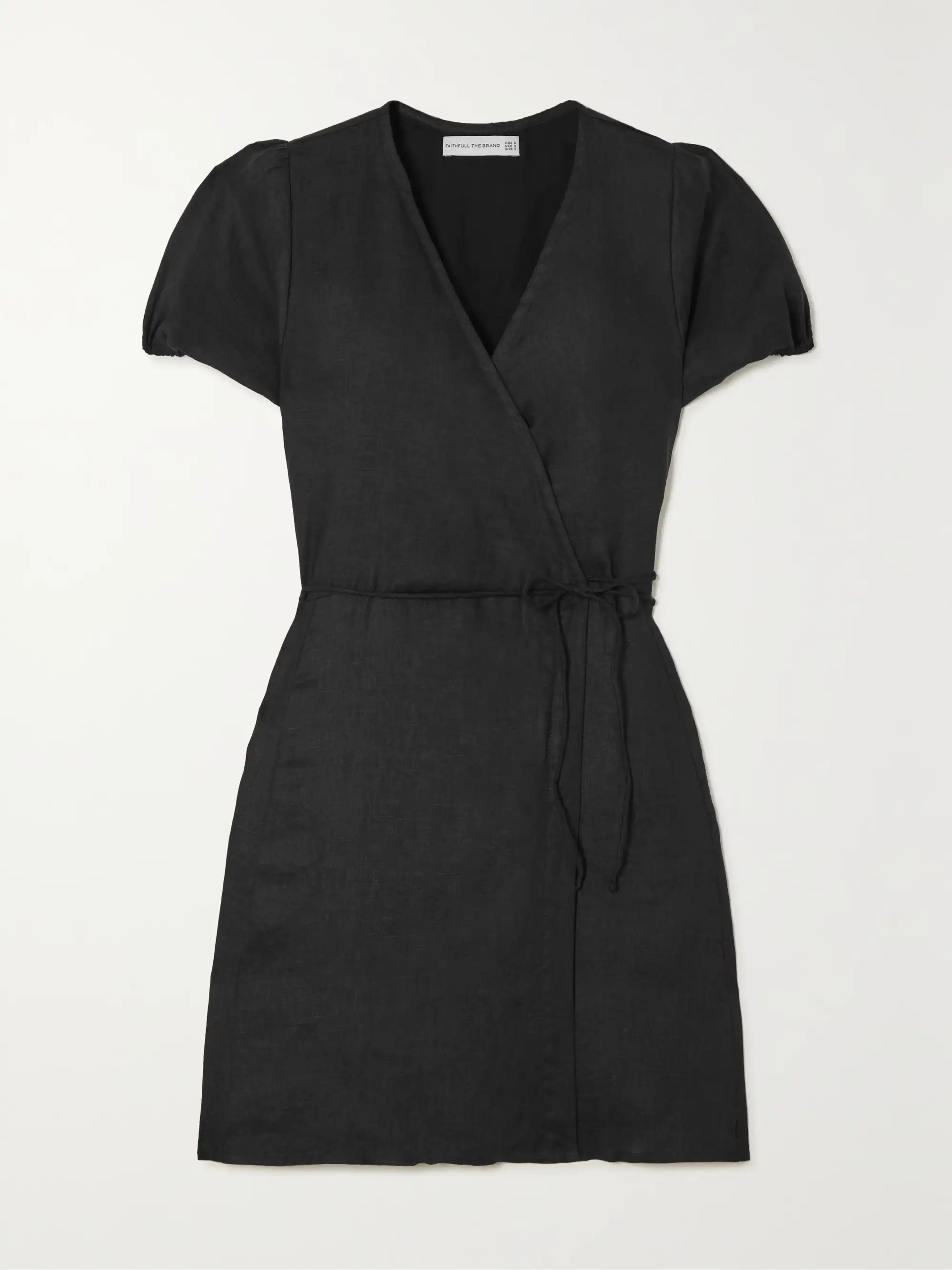 FAITHFULL THE BRANDElliana linen mini wrap dress | NET-A-PORTER (US)