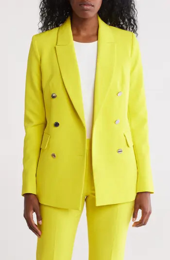 DKNY Double Breasted Blazer Jacket in Acid Yellow at Nordstrom Rack, Size 2 | Nordstrom Rack