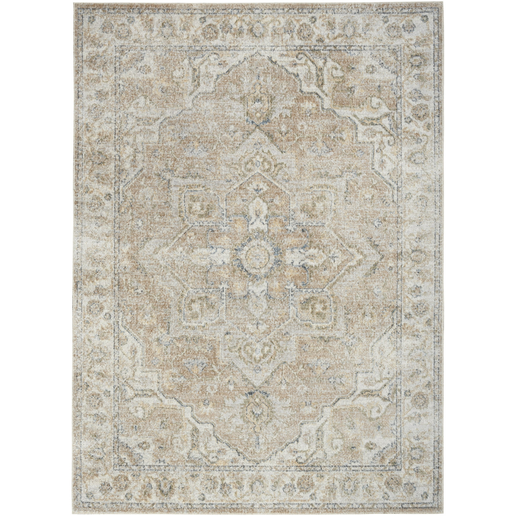Nourison Astra Machine Washable Persian Beige 6'7" x 9' Area Rug (7x9) - Walmart.com | Walmart (US)