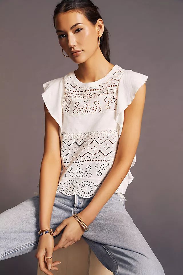 By Anthropologie Sustainable Lace Tank | Anthropologie (US)