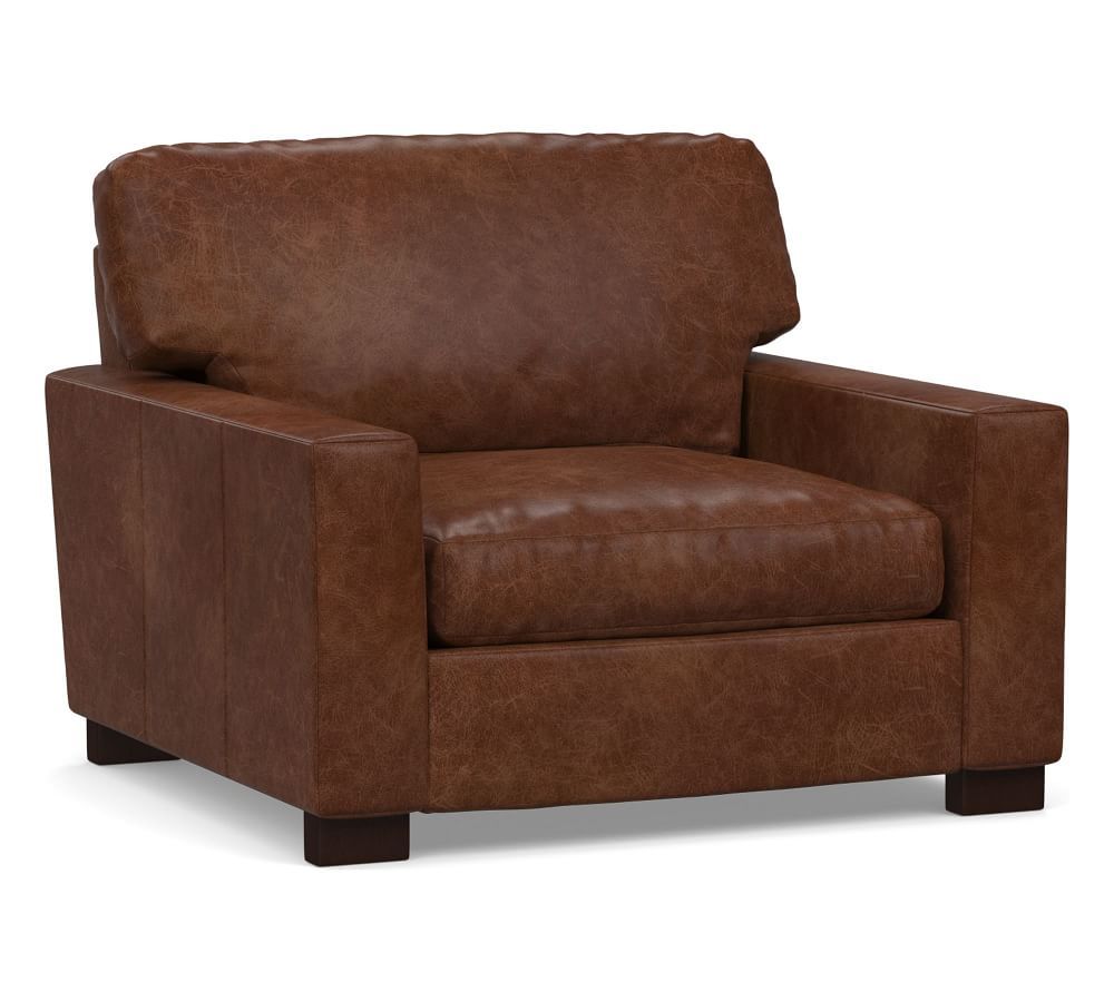 Turner Square Arm Leather Armchair | Pottery Barn (US)