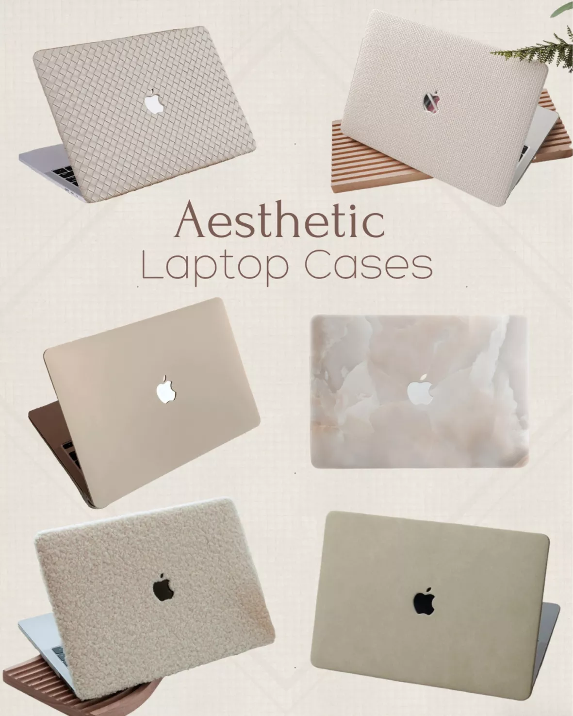 Beige Check Leather Case Monuments Case MacBook Pro 13M1 MacBook