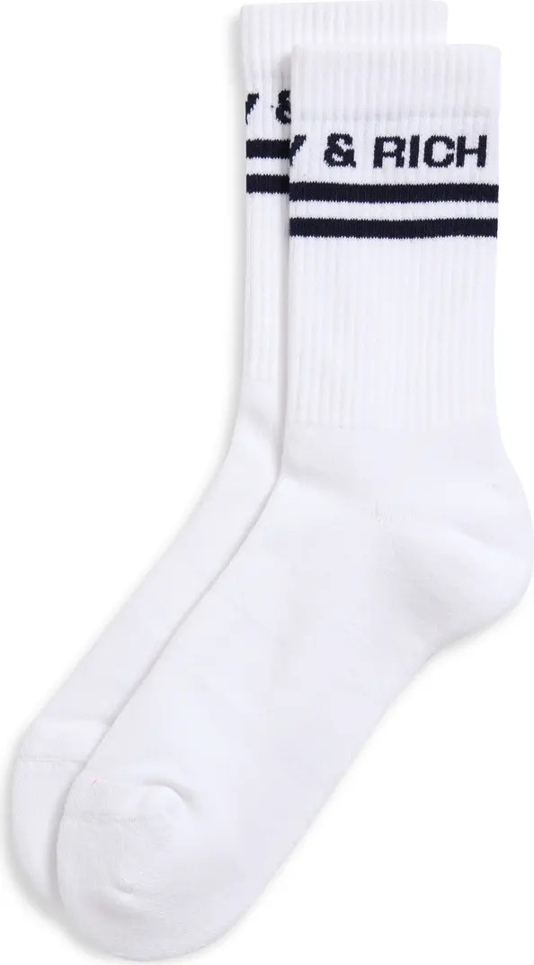 Sporty & Rich Logo Cotton Blend Crew Socks | Nordstrom | Nordstrom