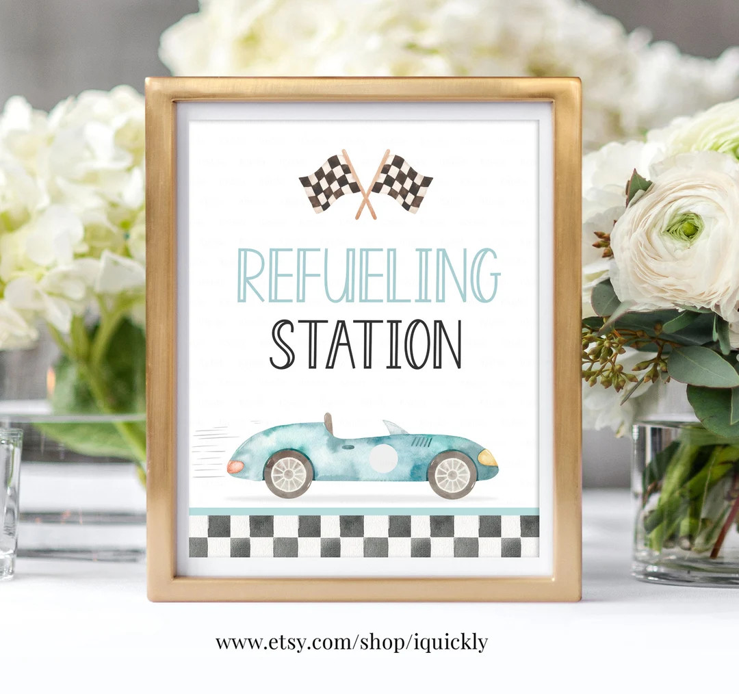Fueling Station Party Sign Race Car 2nd Birthday Two Fast Table Sign Race Car Party Two Fast Birt... | Etsy (US)
