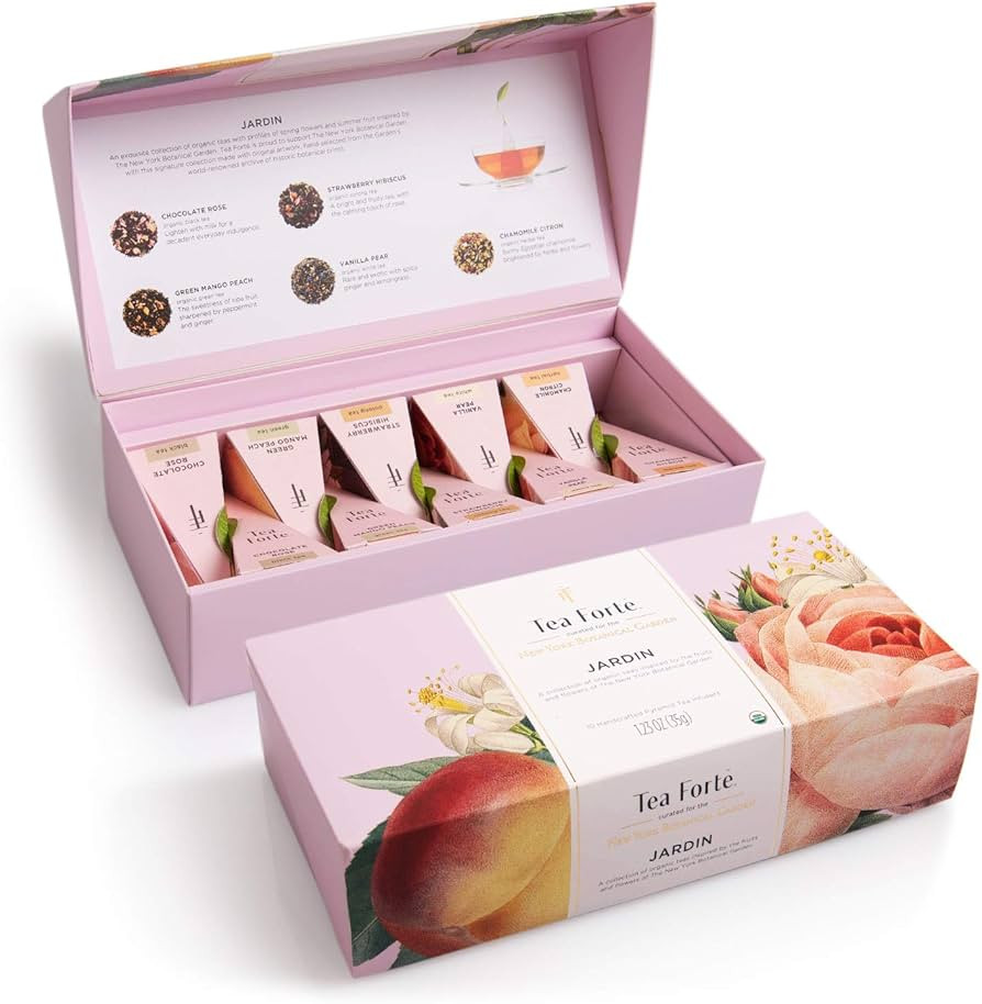 Tea Forte Jardin Organic Fruit, Herb and Flower Teas, Petite Presentation Box Tea Gift Set Sample... | Amazon (US)