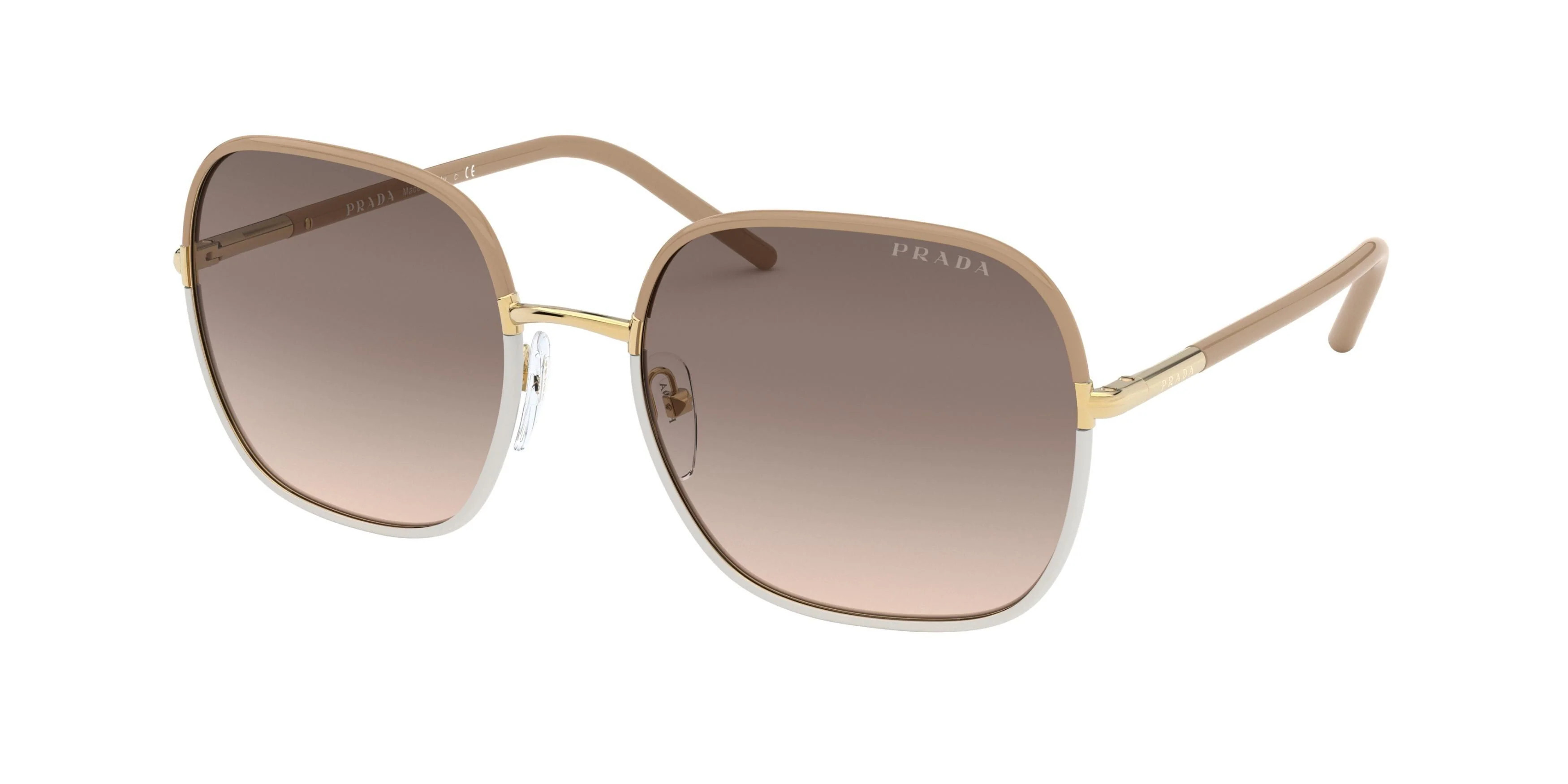 Prada 67XS Sunglasses 09G3D0 - Ivory - Lt Brown Grad Lt Grey Women Pillow | Designer Optics