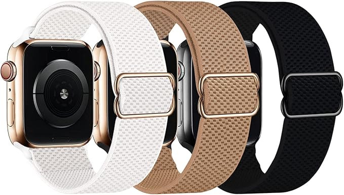 3 Packs Stretchy Nylon Solo Loop Band Compatible with Apple Watch Band 38mm 40mm 41mm 42mm 44mm 4... | Amazon (US)