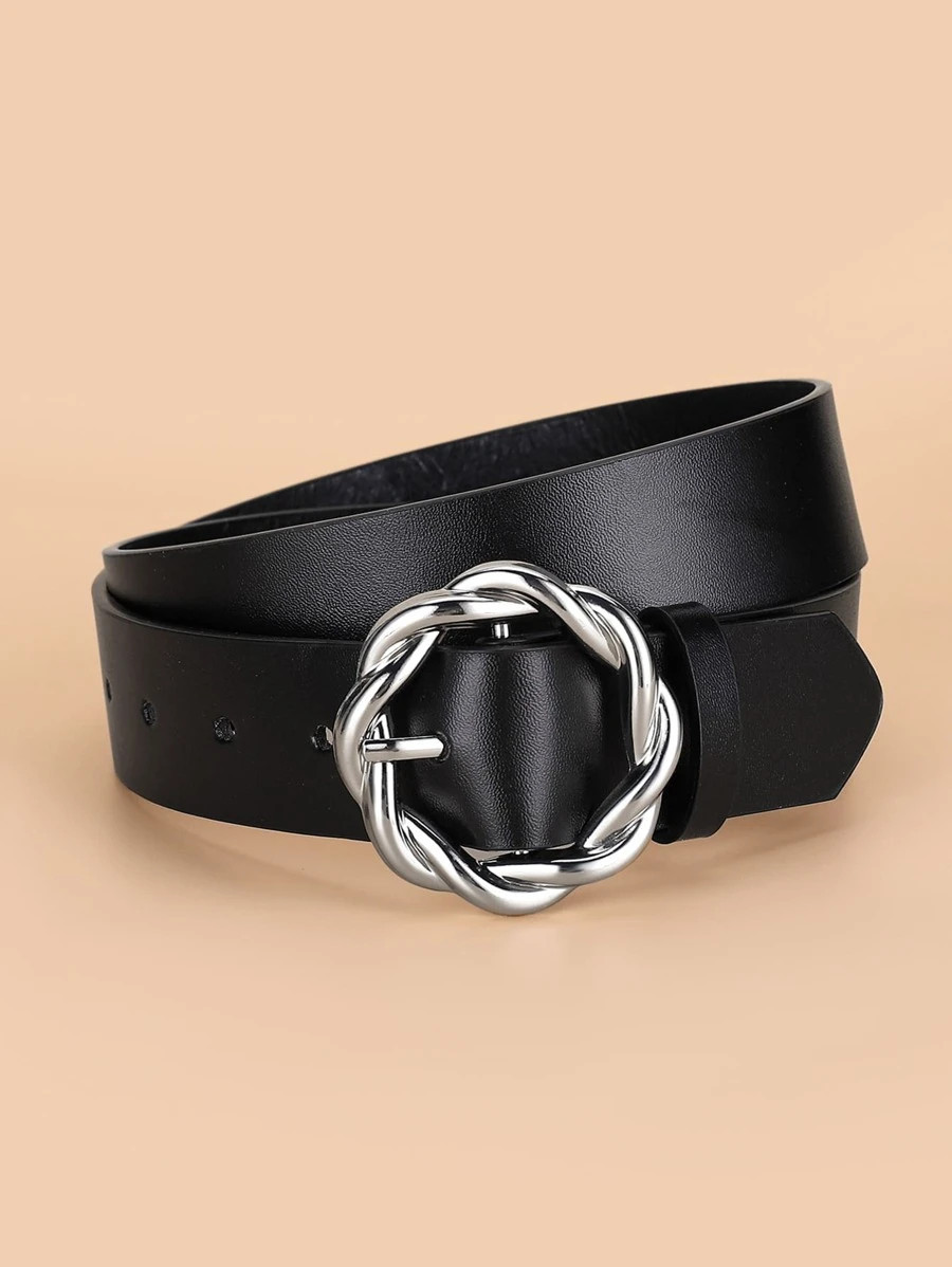 1pc Braided Belt With Round Buckle | SHEIN