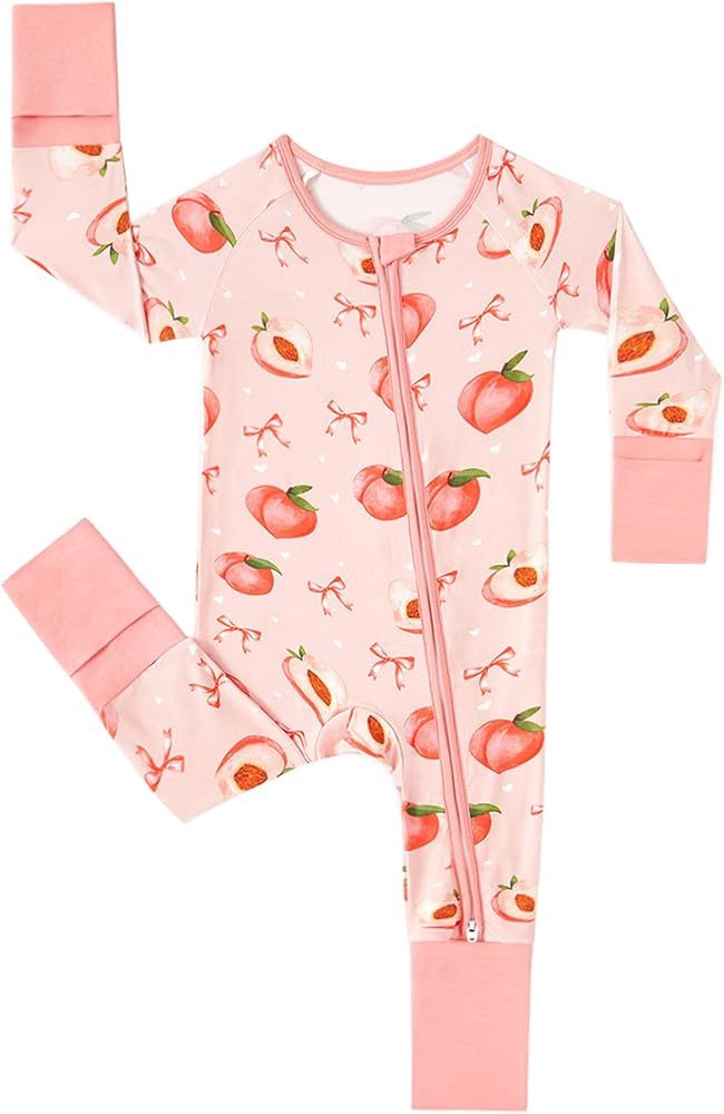 MOSSRIVER Bamboo Viscose Baby Footies with Mitten Cute Prints Long Sleeve Romper Jumpsuit Toddler... | Amazon (US)