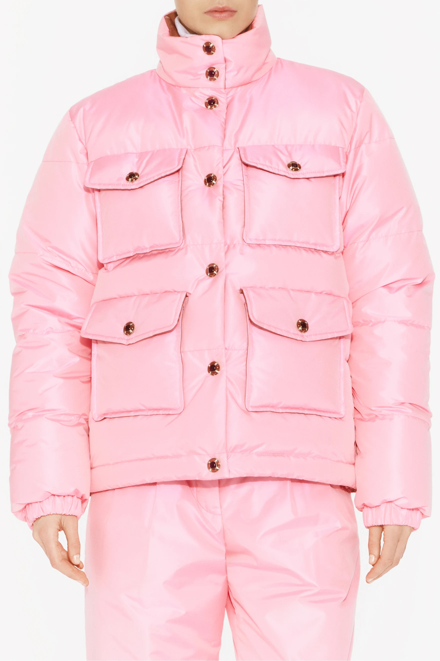 Puffer coat - Silk, pink — Fashion | CHANEL | Chanel, Inc. (US)