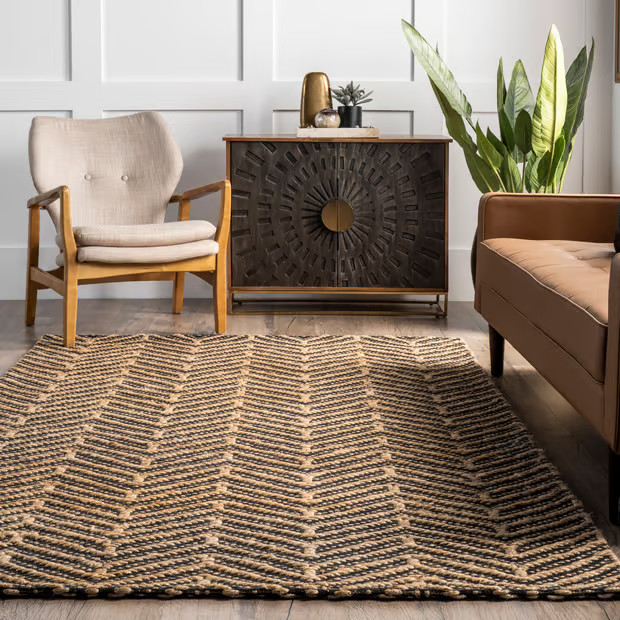 Natural Serenity Jute Herringbone Area Rug | Rugs USA