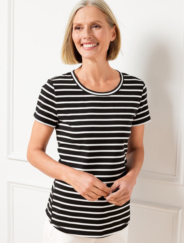 Supersoft Jersey Short Sleeve Tee - Volley Stripe | Talbots