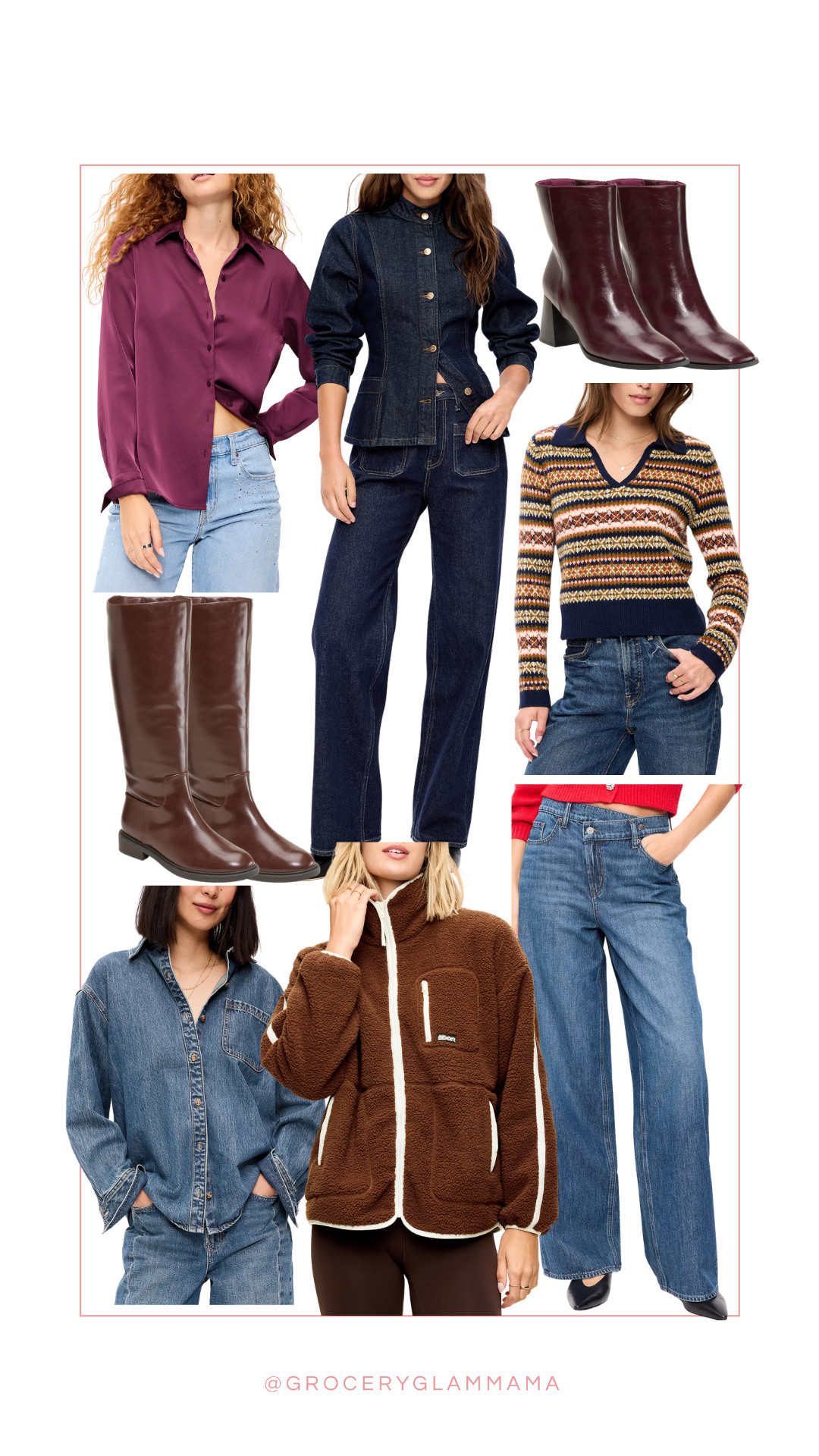 Old Navy Fall Style Refresh 🤎

Old Navy fall finds, fall style, fall outfits, affordable fall fashion, denim on denim, dark wash denim, knee-high boots, burgundy outfit, Fair Isle sweater, cozy layers, fall capsule wardrobe, elevated casual, everyday basics 

 #LTKdayinmylife #LTKootd #LTKSeasonal
