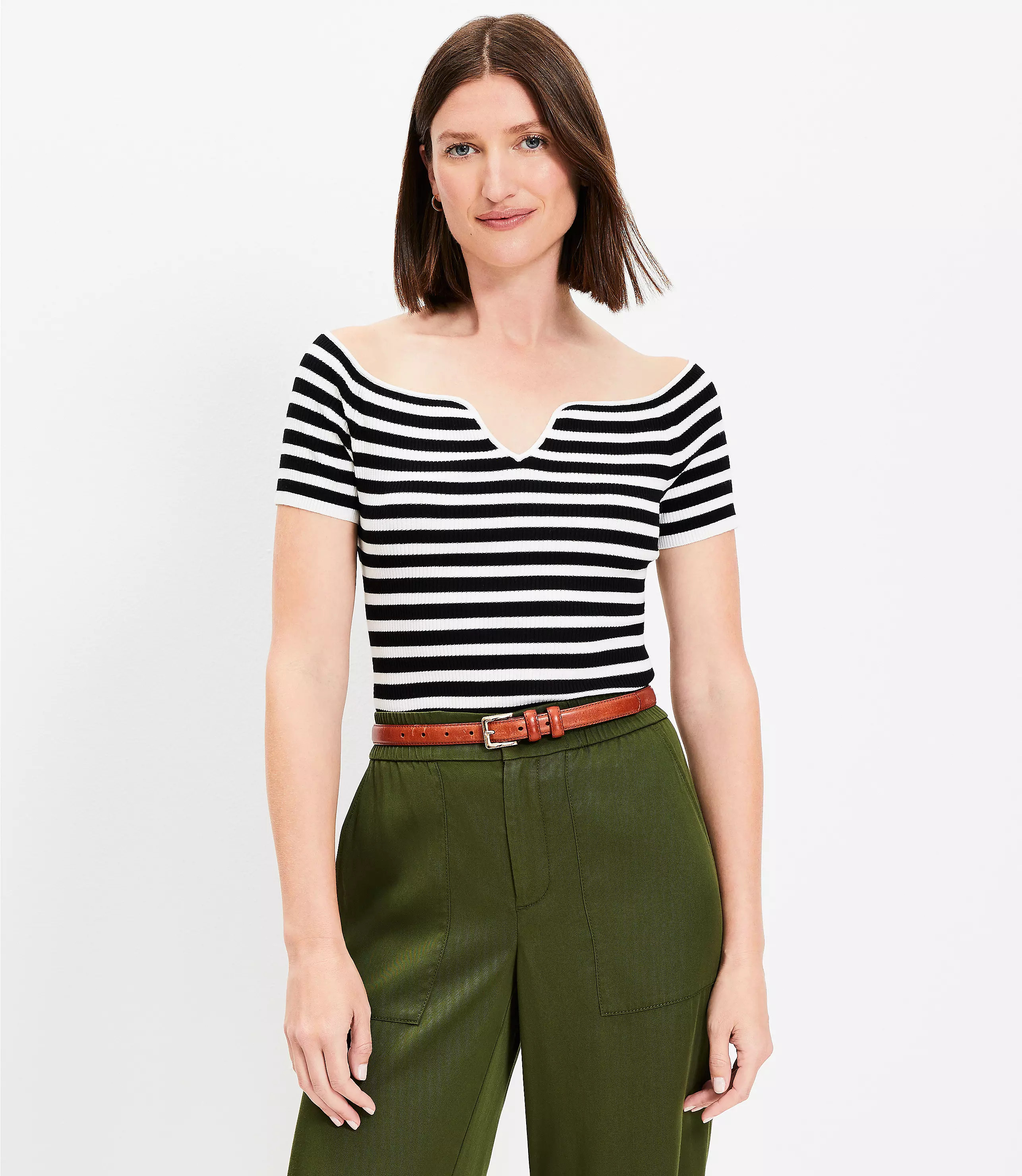 Striped Sweetheart Sweater Tee | LOFT