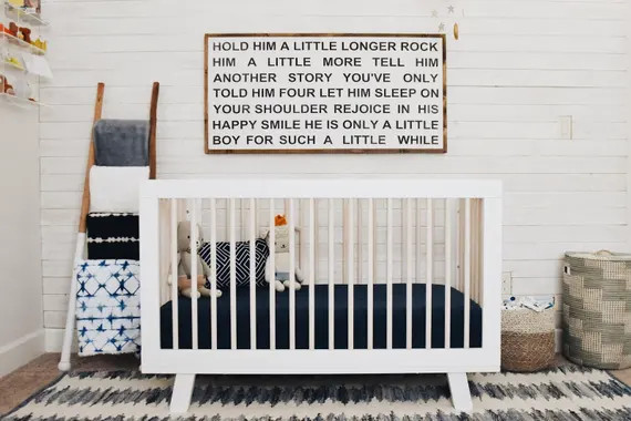 Hold him a little longer | nursery quote | wood sign | boy nursery | nursery rhyme sign | Etsy (US)