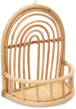 Birdie Designs Rattan Shelf - 14.5 x 12.5 Neutral Rainbow Nursery Decor - Wall Mount Basket Hand ... | Amazon (US)