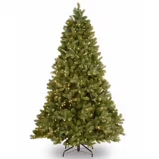 National Tree Company 7.5 ft. Pre-Lit Green Douglas Fir Down Swept Artificial Christmas Tree with... | The Home Depot