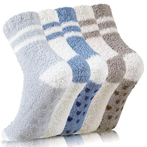 Fuzzy Socks for Women - Fuzzy Socks Soft Cozy Fluffy Slipper Winter Warm Plush Socks Christmas Stocking Stuffers Gifts for Women | Amazon (US)
