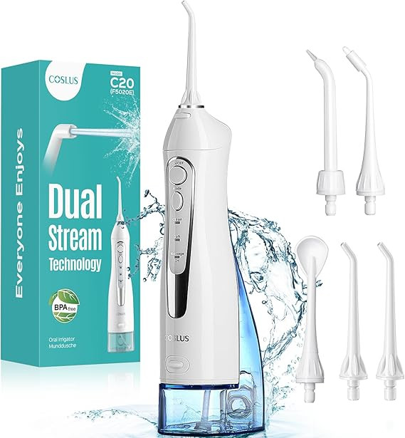 Amazon.com: COSLUS Water Dental Flosser Teeth Pick C20: Portable Cordless Oral Irrigator 300ML Re... | Amazon (US)