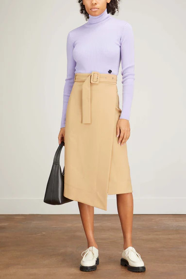 High Neck Rib Jumper in Lavender | Hampden Clothing