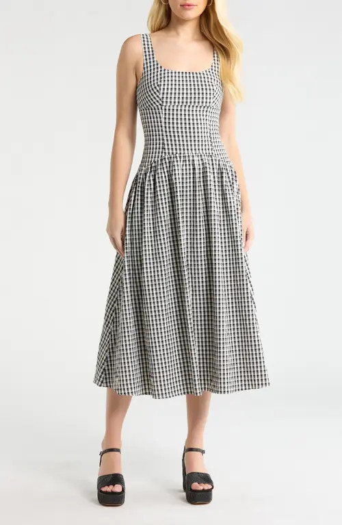 ASTR the Label Cara Gingham Dress in Black Gingham at Nordstrom, Size Small | Nordstrom