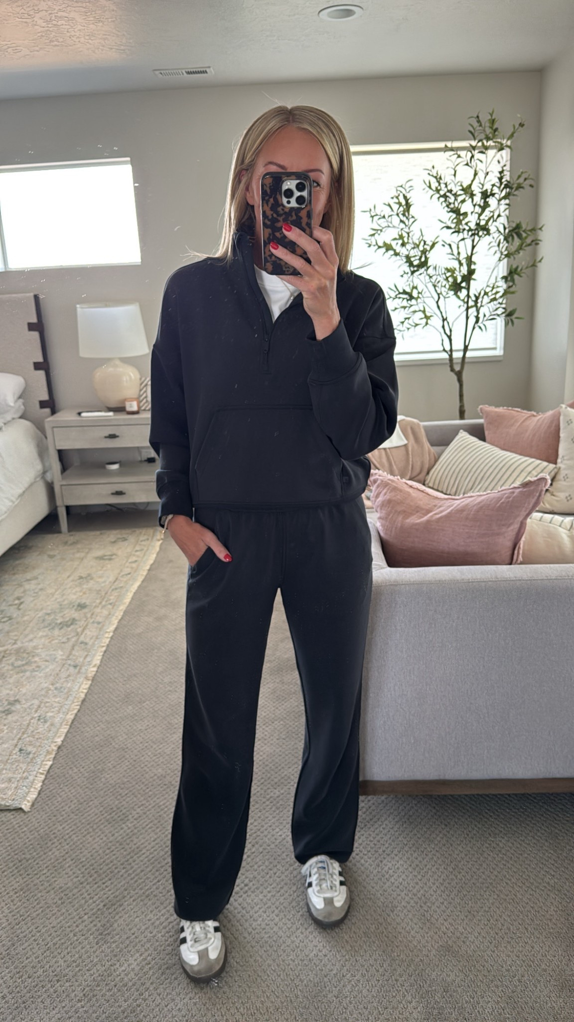 Travel day with a 9-hour overnight flight ahead. The Amazon SoftAura (similar to the lululemon soft stream) is super comfy and I’ll be mix&matching the top and bottom throughout the trip!

Also linking my favorite white tee. It’s not sheer and it’s not flimsy  