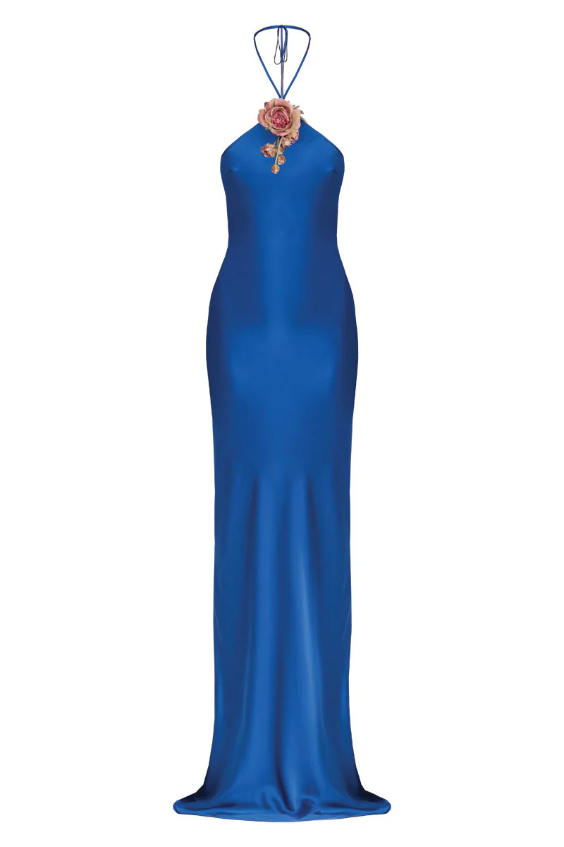 HALTER BIAS MAXI SLIP DRESS IN COBALT | Stolen Stores | CULT MIA | CULT MIA UK LTD