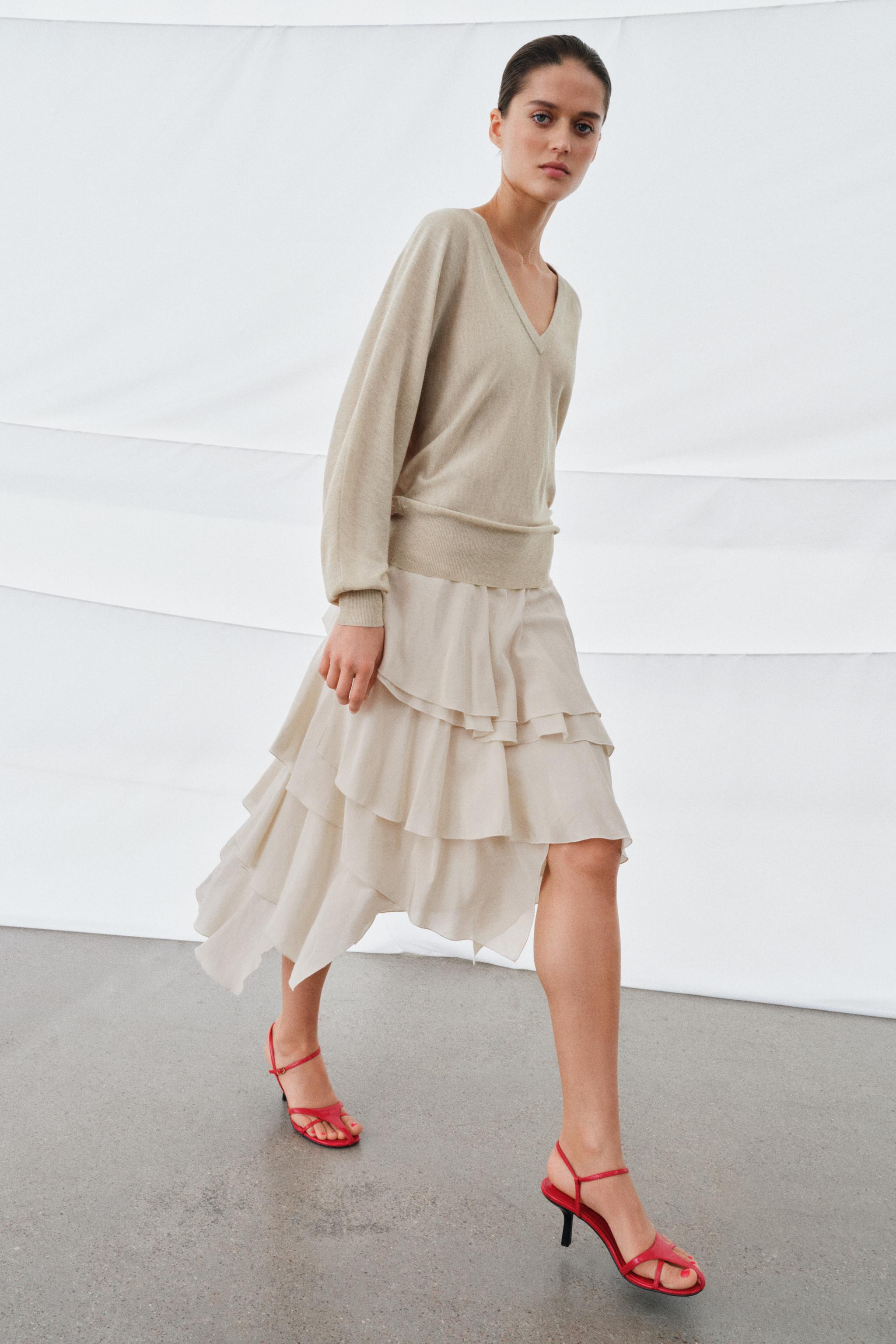 WOOL BLEND V-NECK SWEATER | Zara US